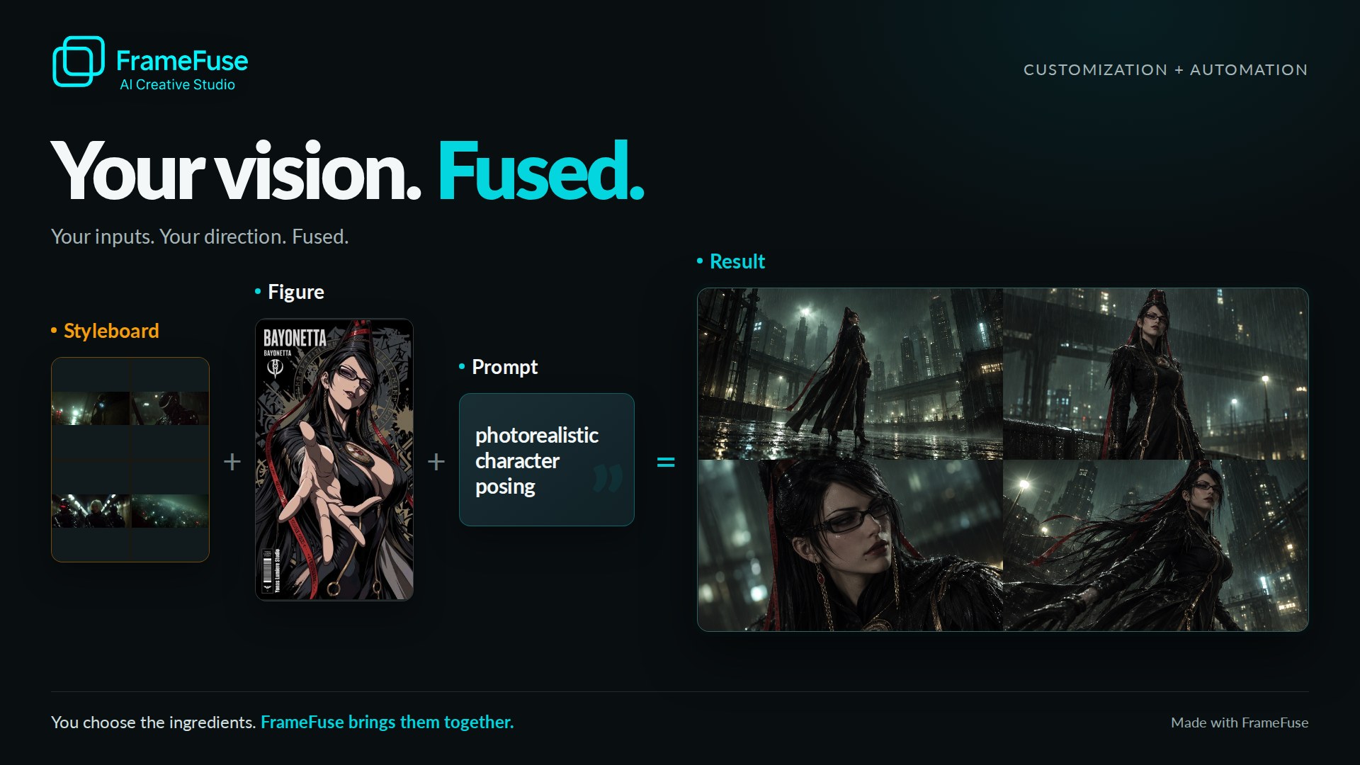 Photoreal cinematic result from a styleboard